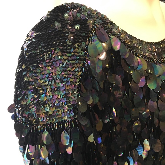 Black Sequin Sho Max Dress Size 4 - Picture 5 of 8